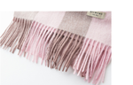 2020年粉色英倫格子羊毛圍巾